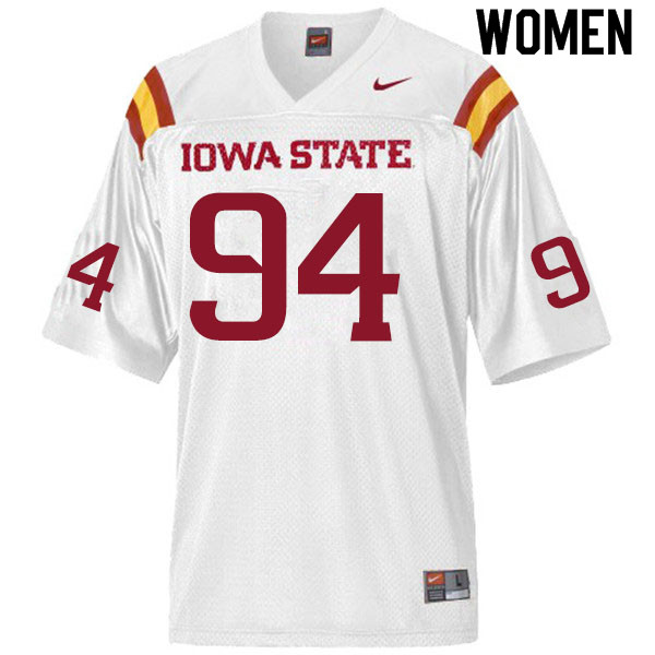 Iowa State Cyclones Women's #94 Kyle Krezek Nike NCAA Authentic White College Stitched Football Jersey HZ42T71OI